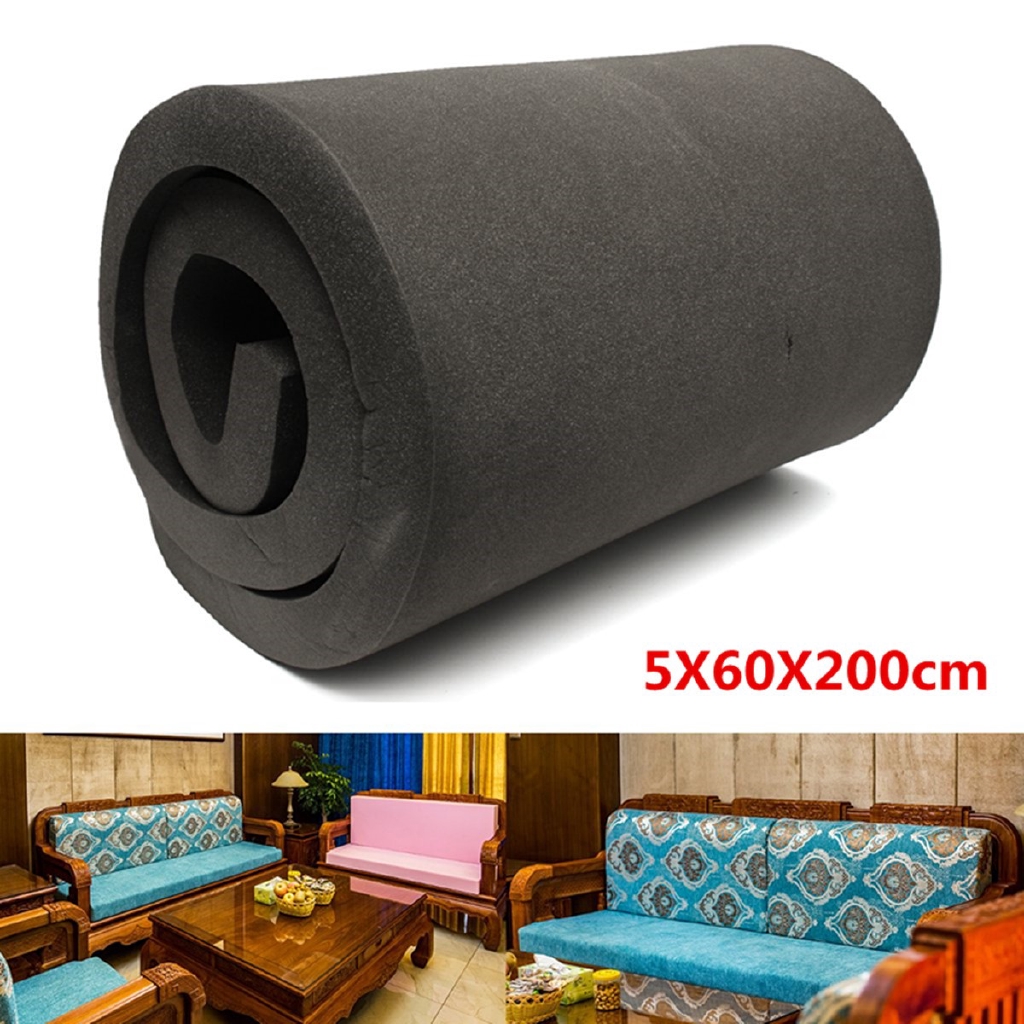 Black High Density Seat Firm Upholstery Foam Rubber 78.7''x23.6''x2