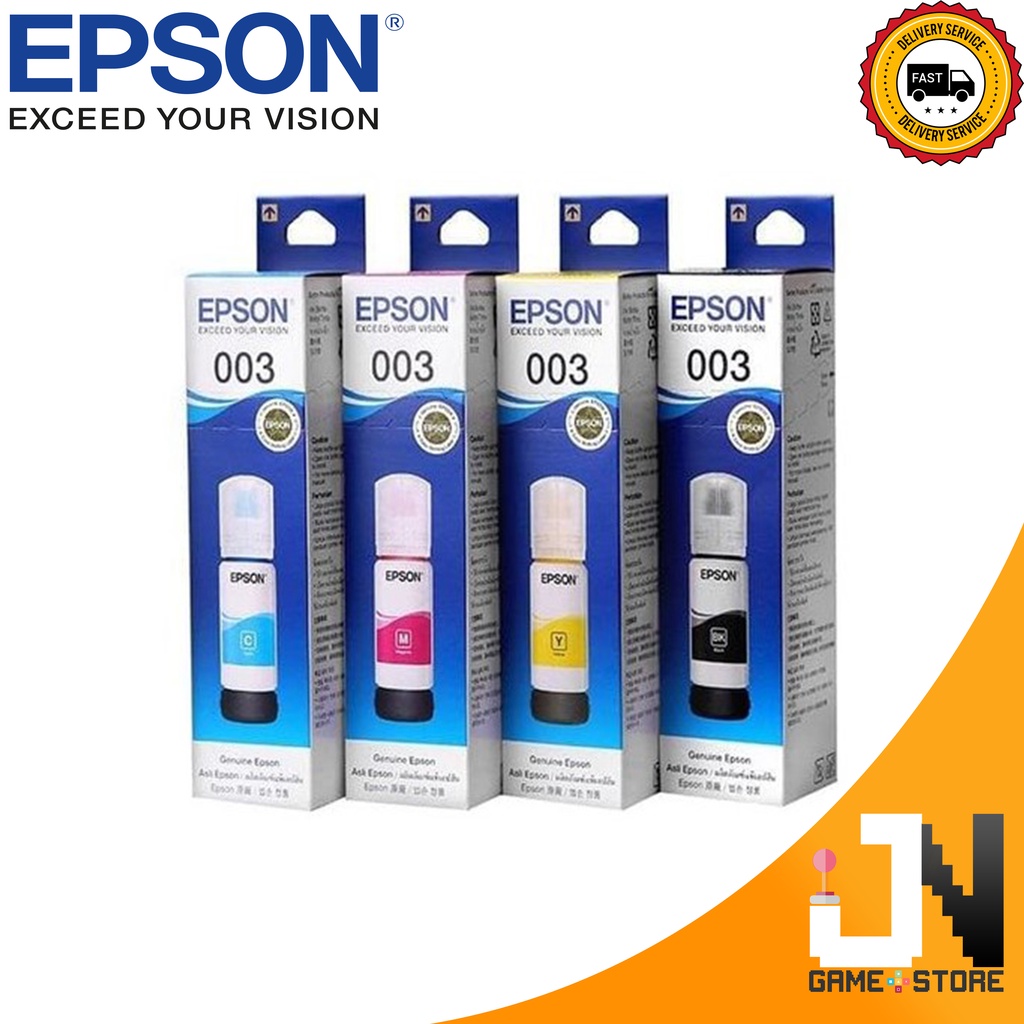 Original Epson 003 Refill Ink Catridge Blackcyanmagentayeloow For L3110 L3150 New Shopee 0472