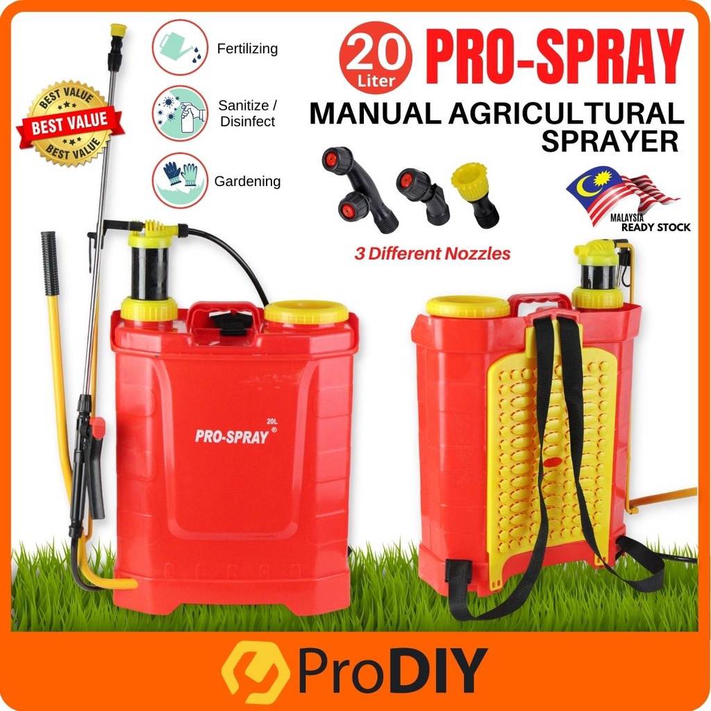 [ LIMITED COLOUR ] 20 Liter Pro-Spray Manual Sprayer Agricultural Knapsack Pressure Spot Pam Racun