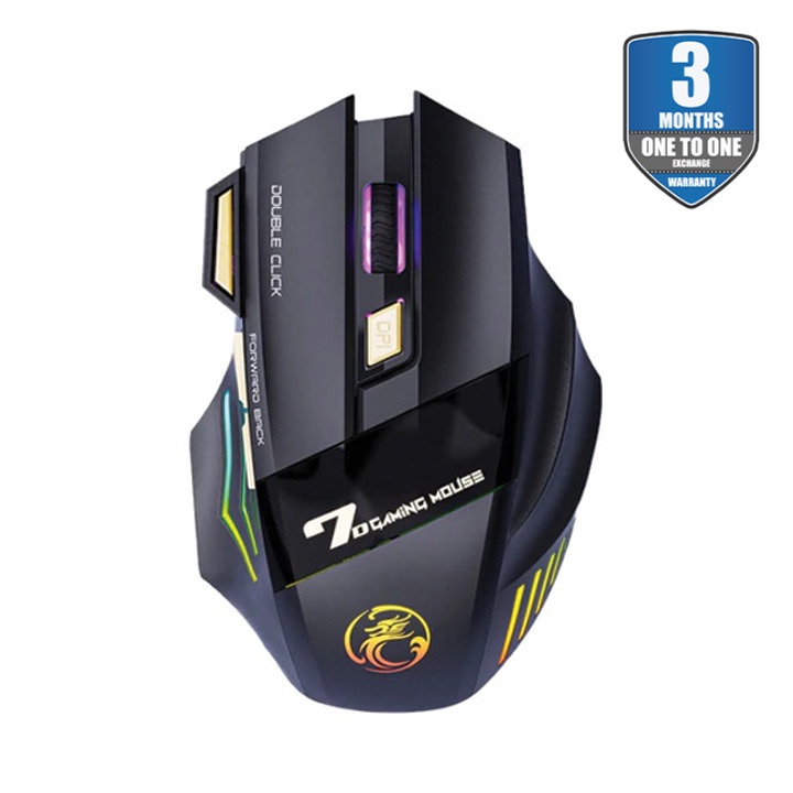 iMICE GW-X7 RGB Rechargeable 2.4G Wireless Gaming PC Mouse Ergonomic