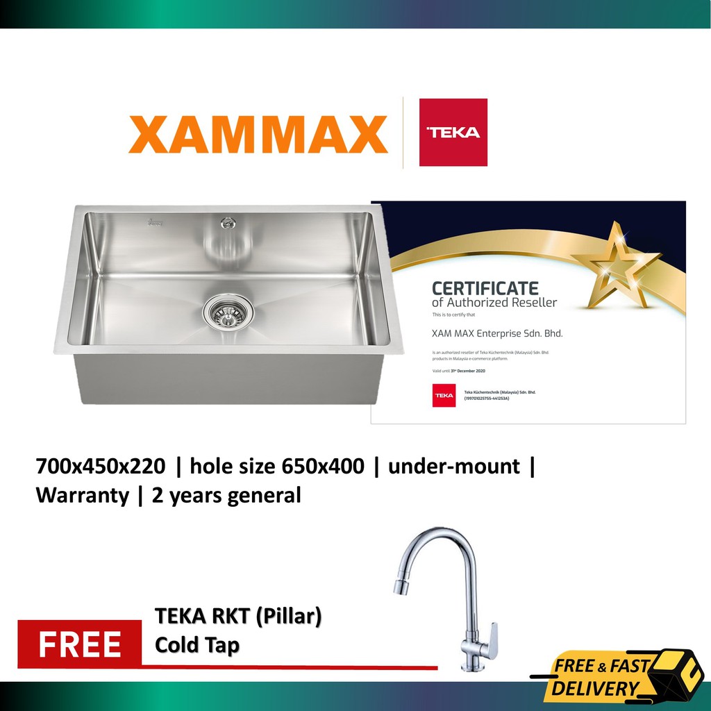 Teka Arq 70 45 Undermount Stainless Steel Kitchen Sink Shopee Malaysia
