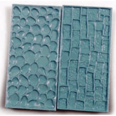 Cobblestone Stone Wall Pattern Fondant Embosser Impression Mat