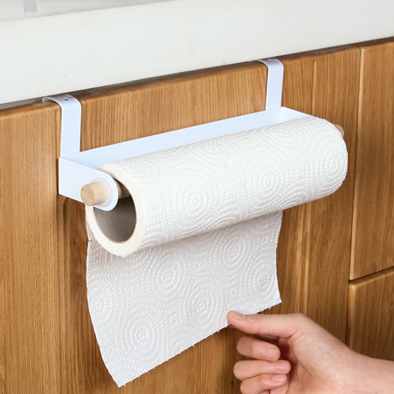 Iron Kitchen Tissue Holder Hanging, Inside Cabinet Door Toilet Paper Holder