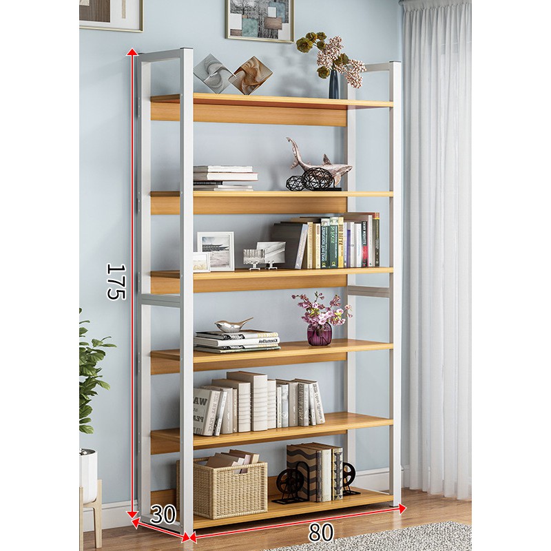 Modern Wood Bookcase Shelves Book Rack Home Office Cabinet Storage 6 Tier Book Shelf Display Shopping Mall Market 80cm Shopee Malaysia