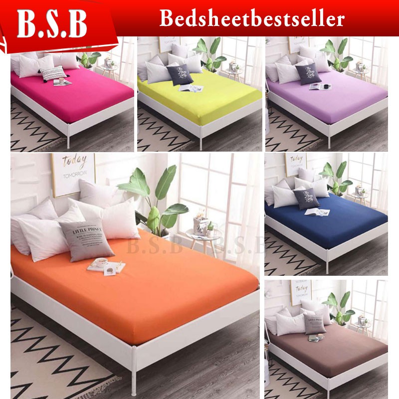 B.S.B BEDSHEET SINGLE SIZE & QUEEN SIZE & PILLOW CASE & BOLSTER CASE (8 ...