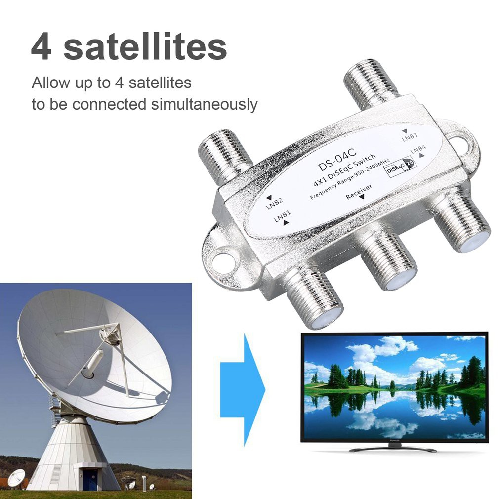 Hot Sale 4x1 Diseqc Switch Satellite Antenna Flat Lnb Switch For Tv Satellite Receiver Shopee Malaysia