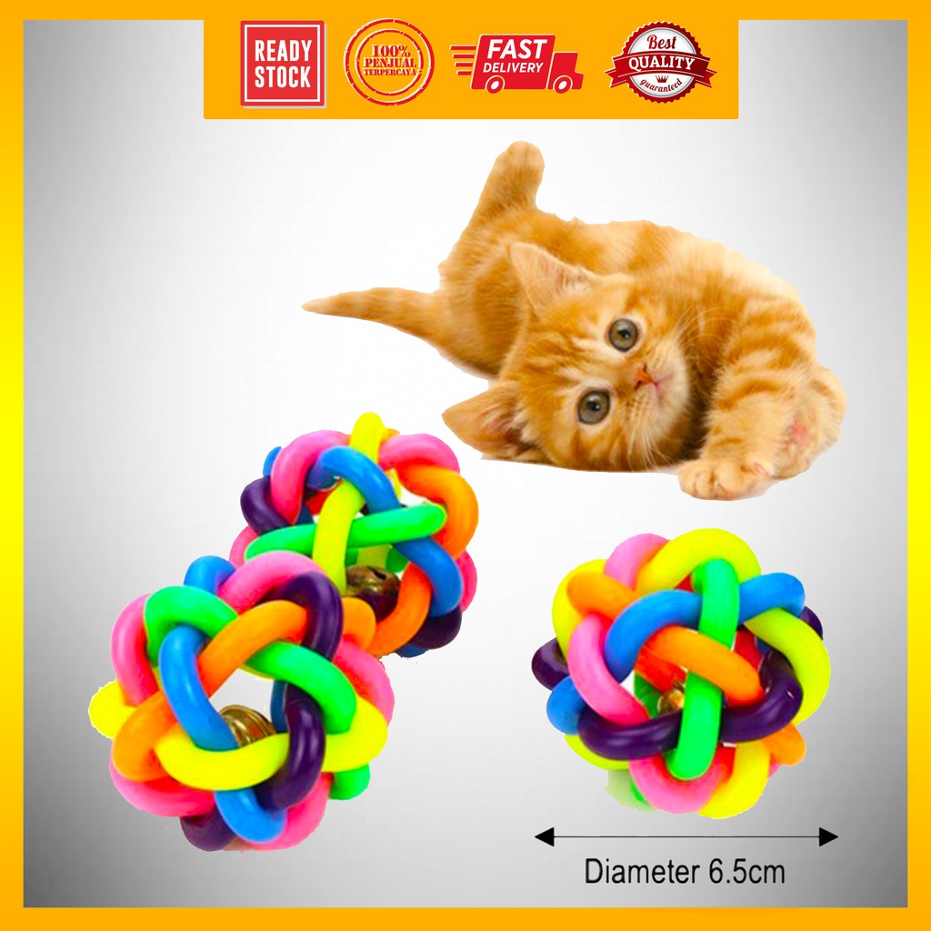 Colourful Rubber Pet Chewable Ball Bell / Bola Kucing (4421) | Shopee ...