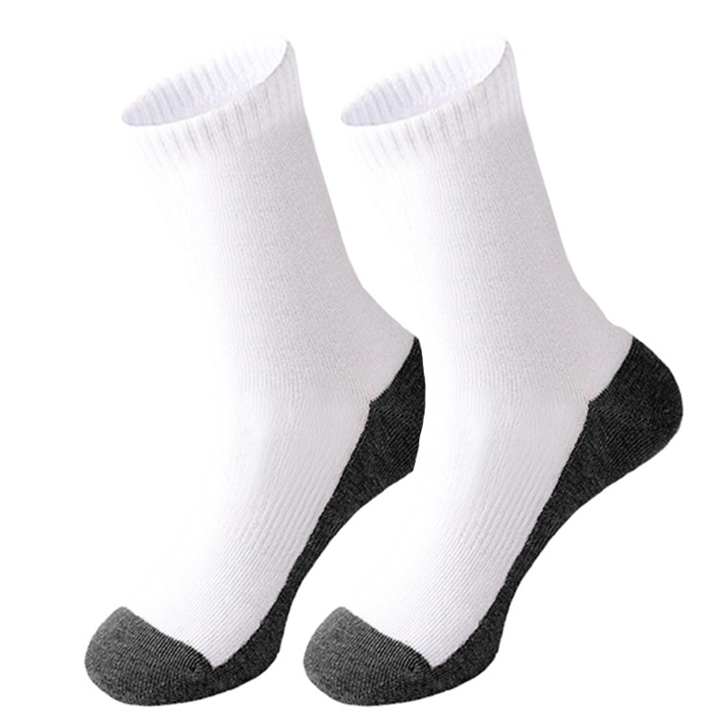 2 Pairs Longer White Socks / School Socks / Black Bottom / Sarung Kaki ...