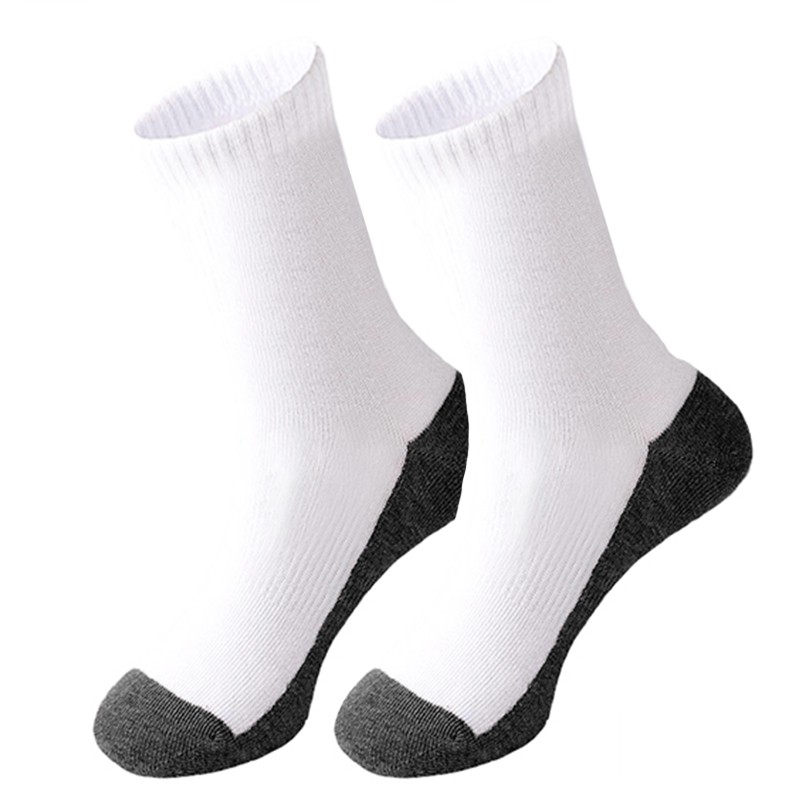 2 Pairs Longer White Socks / School Socks / Black Bottom / Sarung Kaki