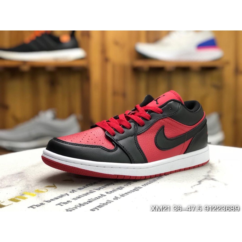 Air Jordan 1 Low Gym Red Black White Sneakers 610 Shopee Malaysia