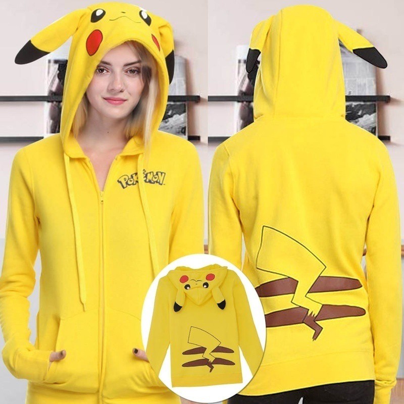 pikachu hoodie with ears and tail