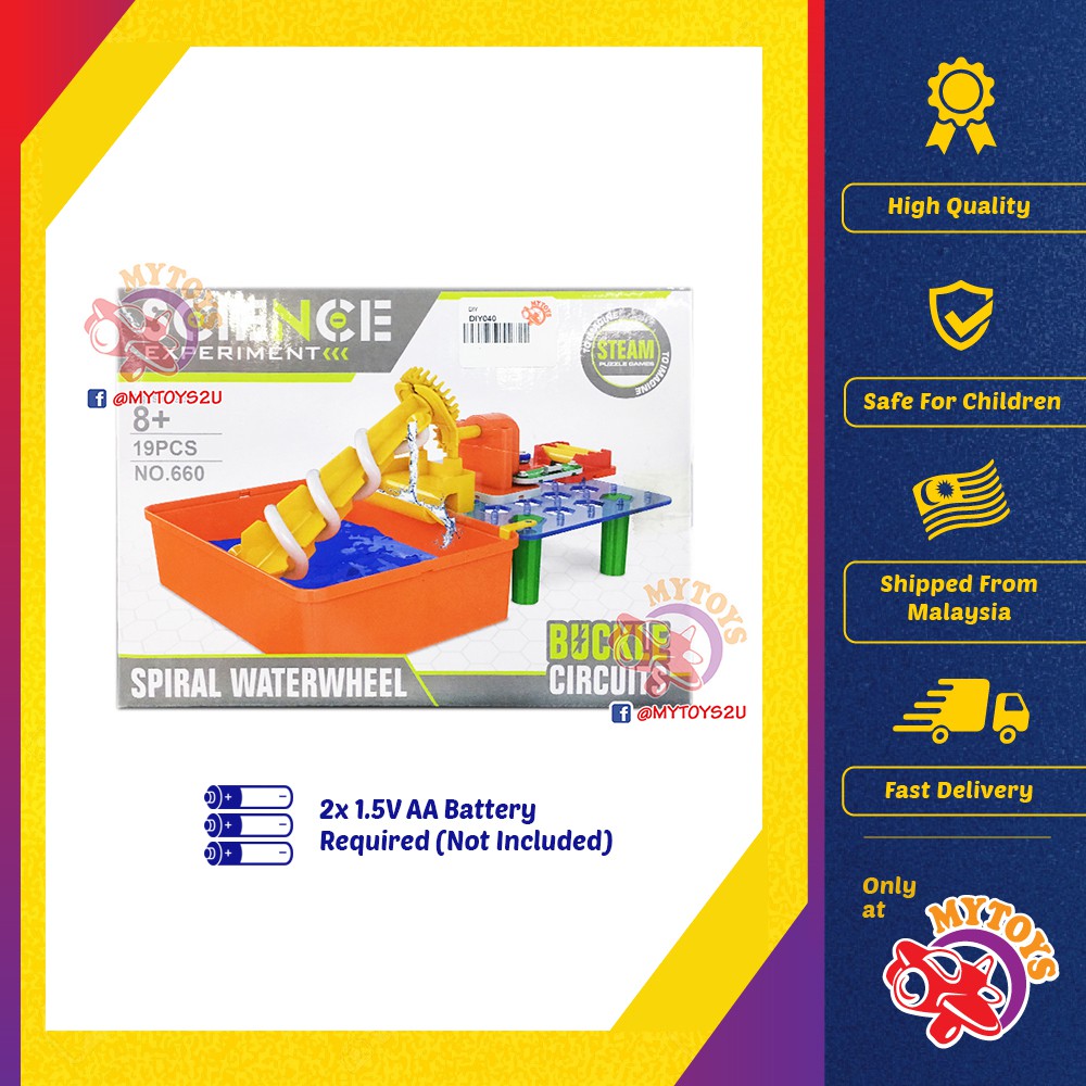 DIY Science Experiment Spiral Waterwheel Early Learning STEM Battery ...