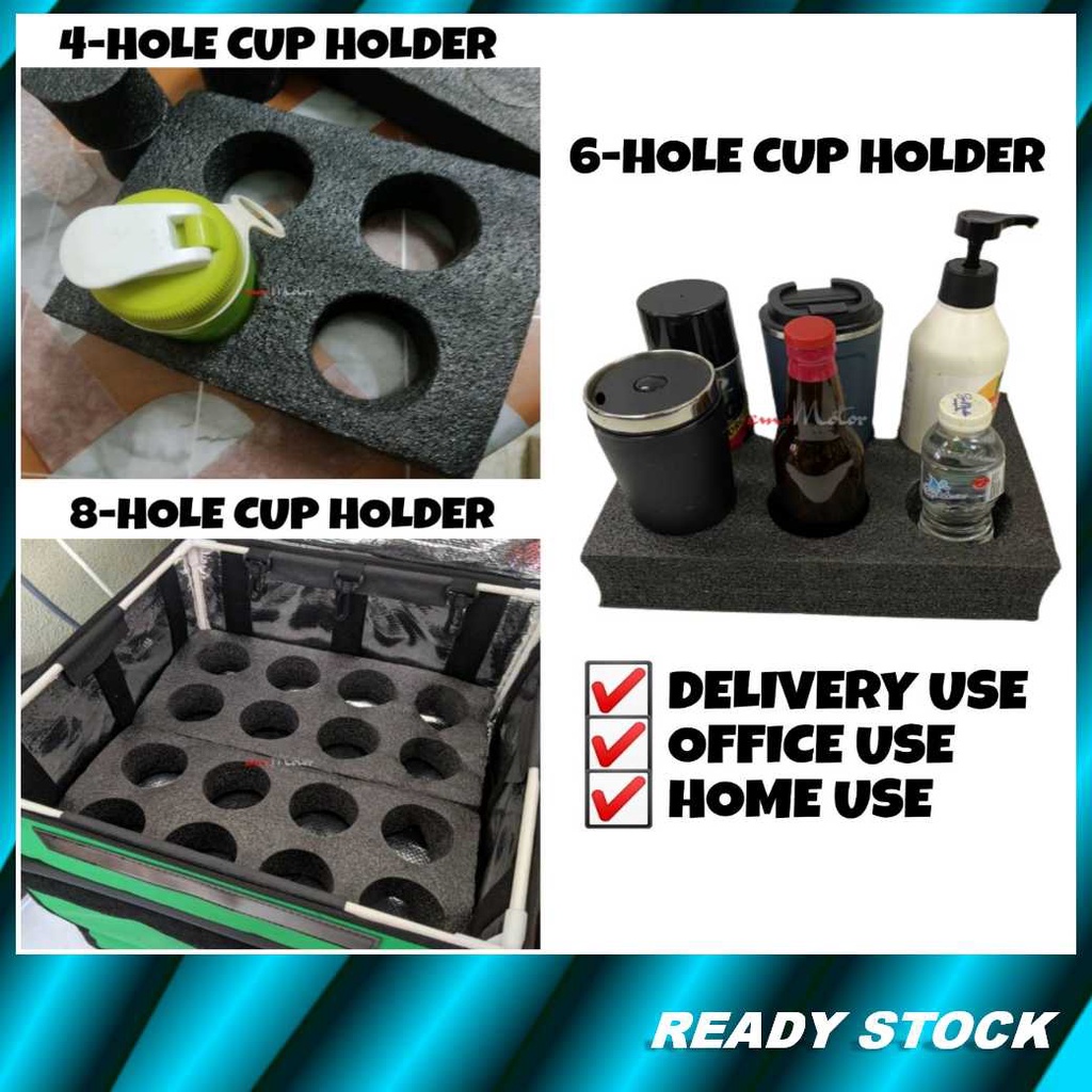 Food Delivery Bag Cup Holder Organizer 4 / 6 / 8 Holes / 5 Hole-Bowl Holder Motorcycle Rider Beg