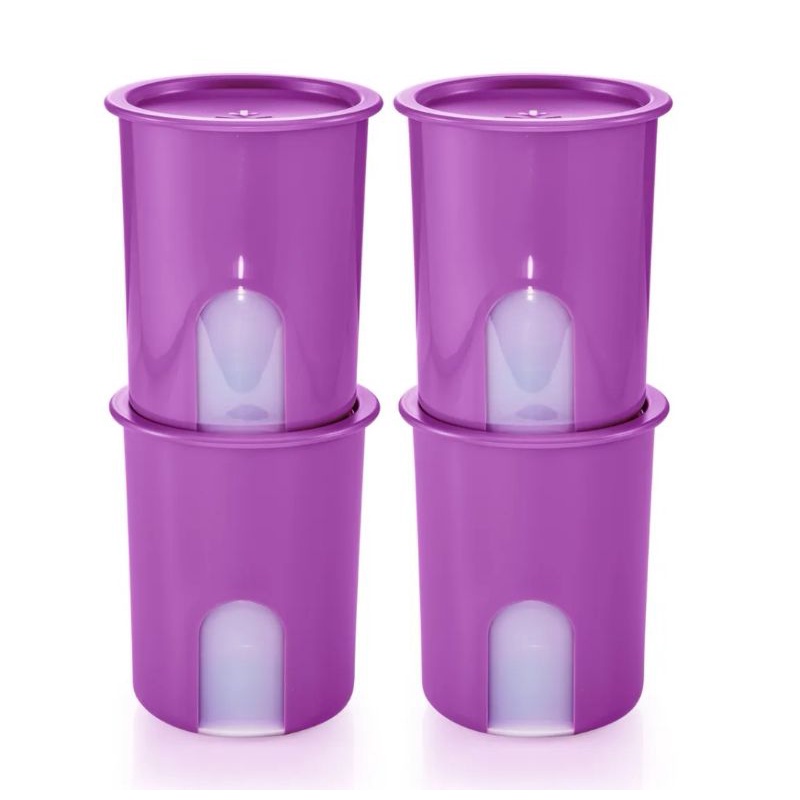 READYSTOCK Purple One Touch Window 4pcs or Pink/Blue Tupperware 6pcs Camellia One Touch 1.25L 1250ml One Touch Airtight