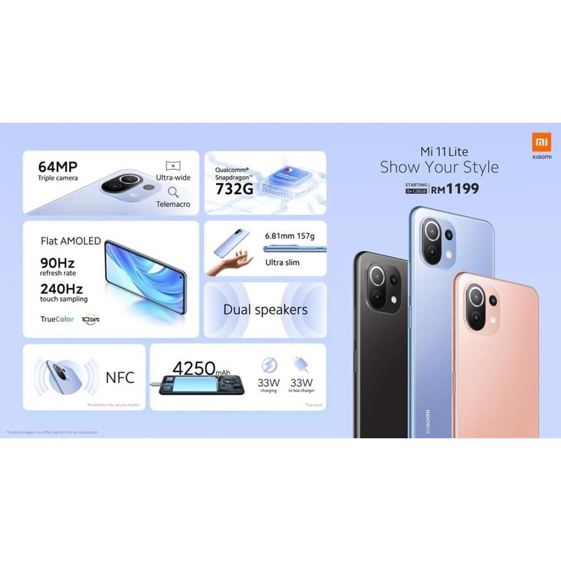 💯 Original Xiaomi Mi 11 Lite { 8GB/128GB } Malaysia Set