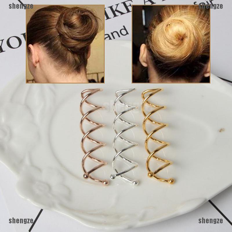 Sh 10 Pcs Spiral Twist Hair Pins Spin Clips Bun Stick Pick For