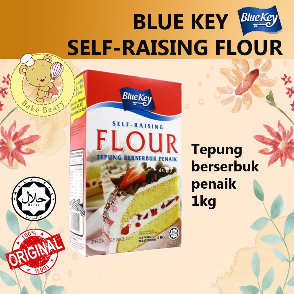 Blue Key 1kg - Self Raising Flour / Tepung berserbuk Penaik 1 kilo ...