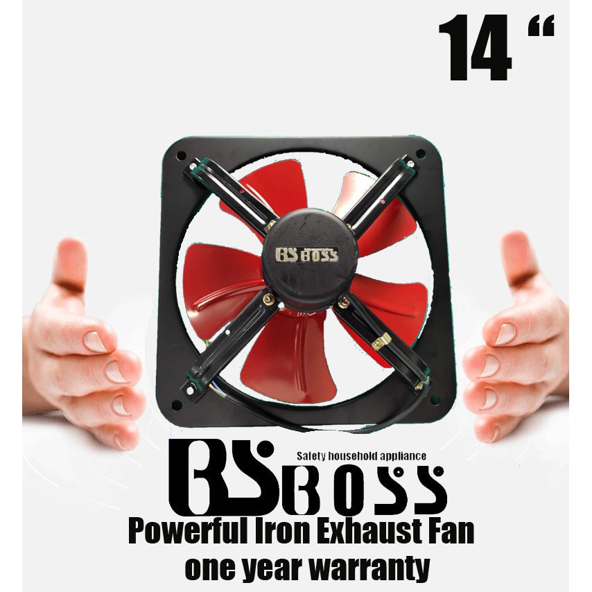 Bsboss 14 Inch Wall Type Industrial Light Duty Bedroom Living Room Toilet Kitchen Guest Room Exhaust Fan Ventilator