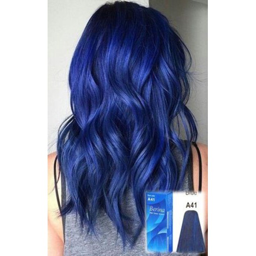 Berina A41 Blue Permanent Hair Dye Color Cream Unisex Rock Punk