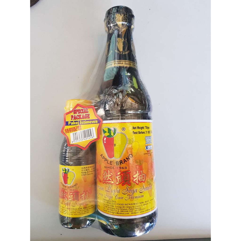 APPLE BRAND PREMIUM LIGHT SOY SAUCE 700G+140G Shopee Malaysia
