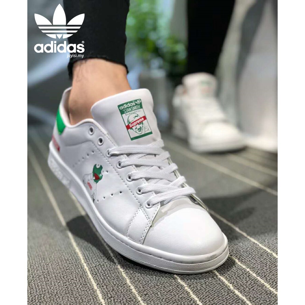 Adidas Stan Smith Supreme Men's Women's shoes white green frog casual  sneakers | Shopee Malaysia