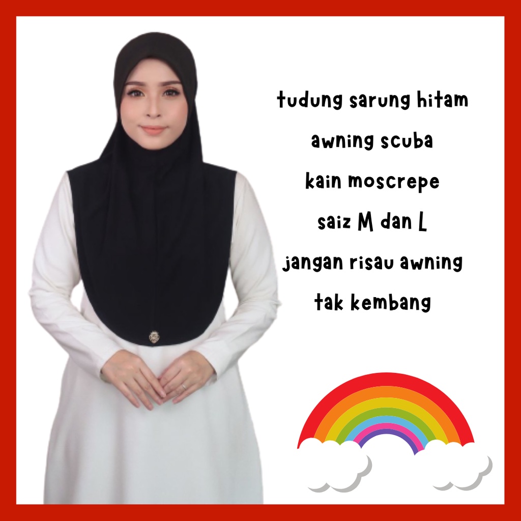 Tudung Hitam Tudung Sarung Instant Tudung Sarung Murah Tudung Souk Moss ...