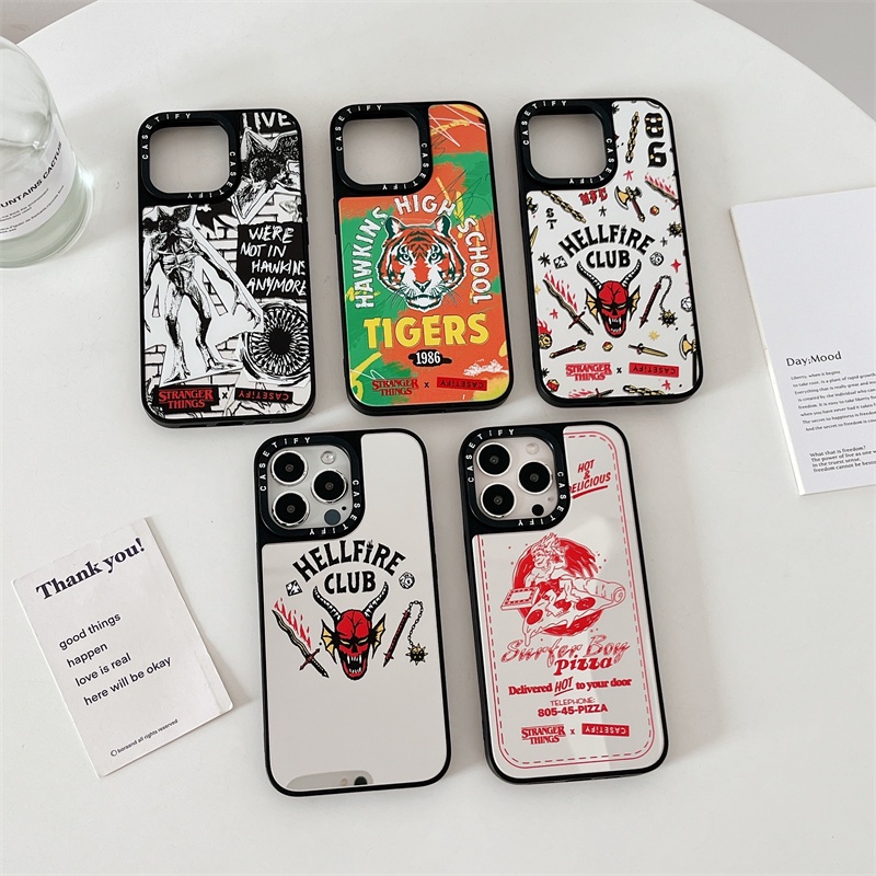 CASETiFY 【Stranger Things】Mirror Case iPhone 13 Pro MAX 12 11 Pro MAX XR X XS MAX 6/7/8 Plus TPU Shockproof Phone Cover Back Cute Fashion INS Style Casing