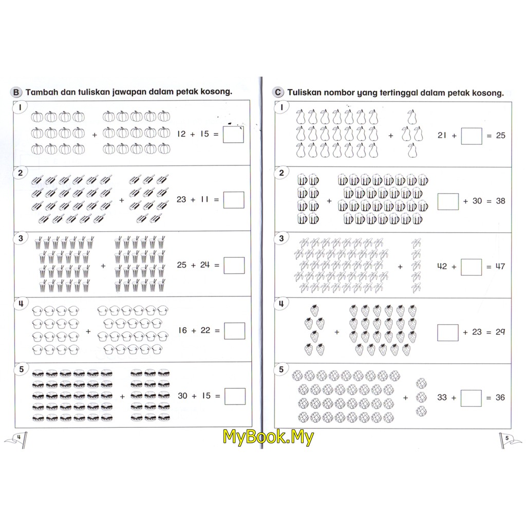 Myb Buku Latihan Mudah Mengira Matematik Untuk Prasekolah Tambah Tolak 6 7 Tahun Mind To Mind Shopee Malaysia