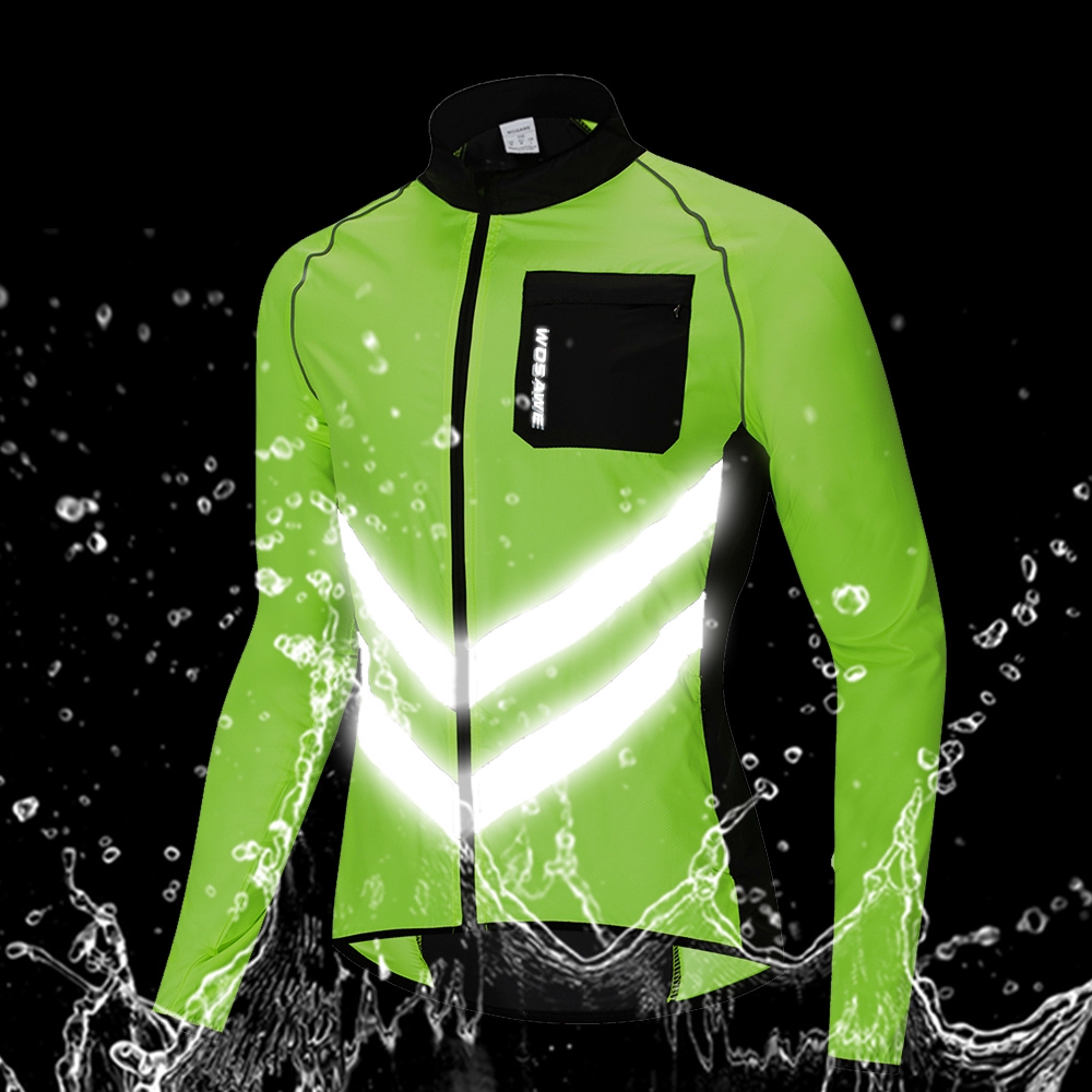 Waterproof Cycling Jackets High Visibility Windbreaker Bicycle Sports ...