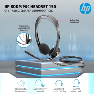 hp boom 150 stereo headset with mic for pc