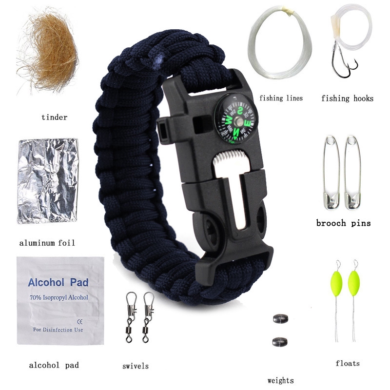 paracord survival bracelet fish hook