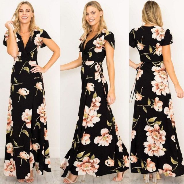 baao maxi dress.v collar