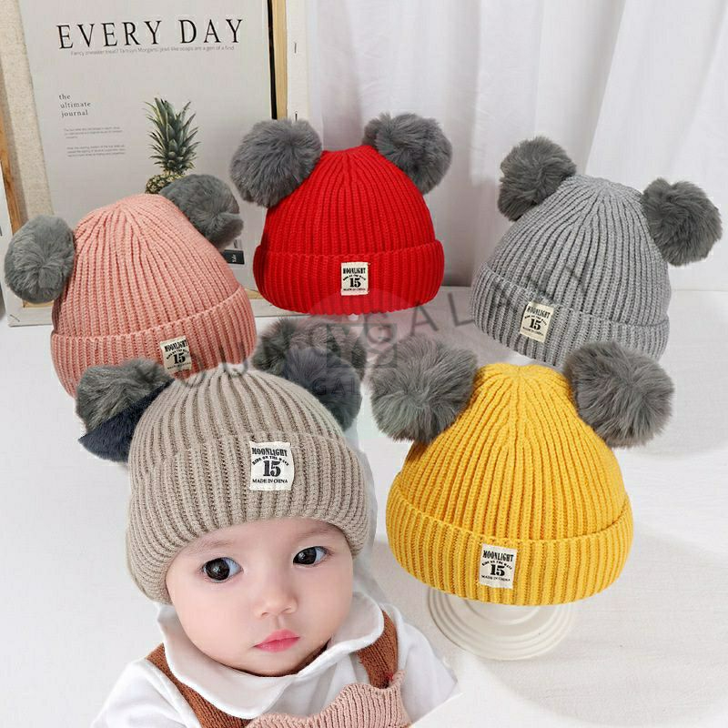 Super Cute Baby Knit Hat Toddlers Beanie Kid Woolen Caps Snow Cap Topi ...