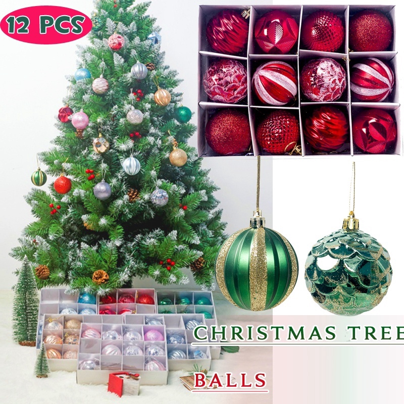 12pcs Christmas Tree Decor Ball Bauble Christmas Party Hanging