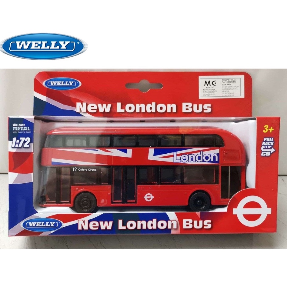 WELLY 15.5CM METAL DIE CAST DOUBLE DECKER LONDON BUS (ENGLAND NEW LONDON BUS) MODEL COLLECTION 99931W