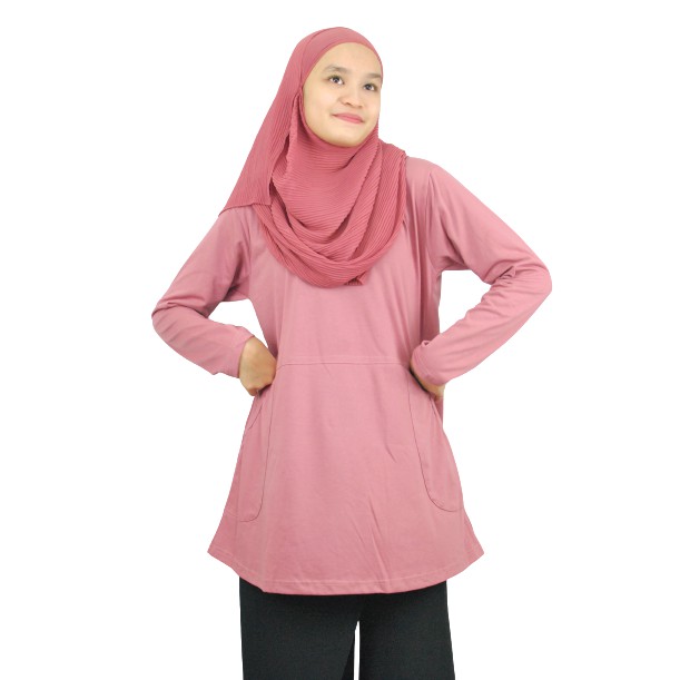 Buy Ready Stock Tshirt Muslimah Cotton Baju Blouse Trendy Murah Umrah Travel Sukan Cikgu Plus Size Long Seetracker Malaysia