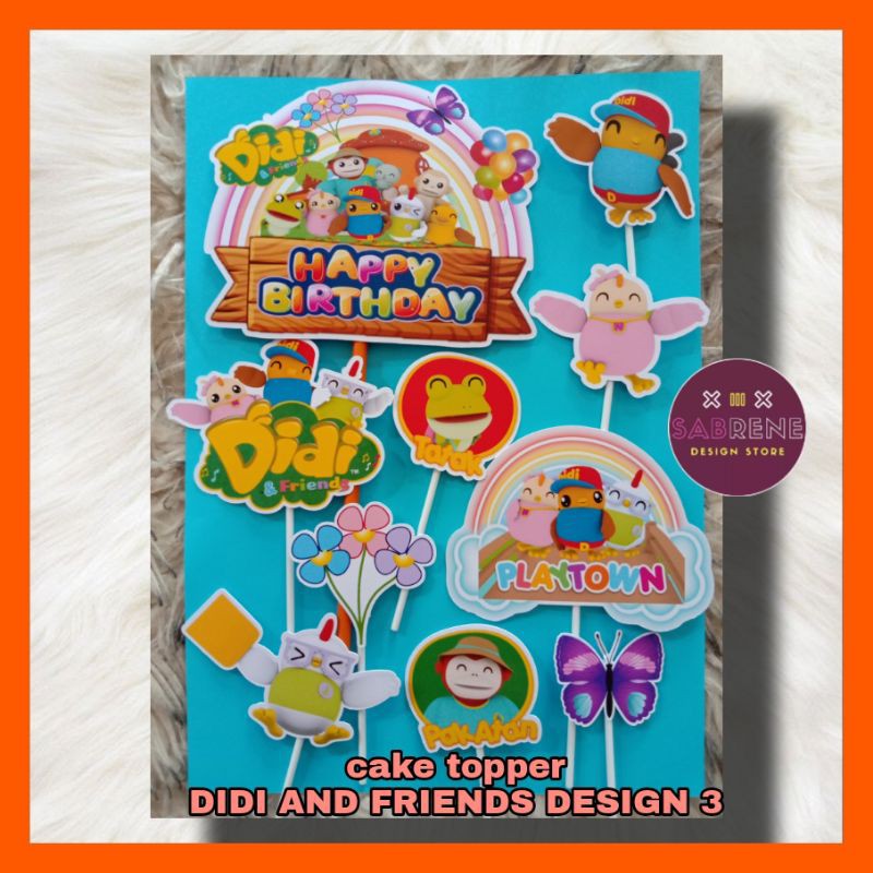 Buy Didi And Friends Design 3 Cake Topper Ready Stock Seetracker Malaysia