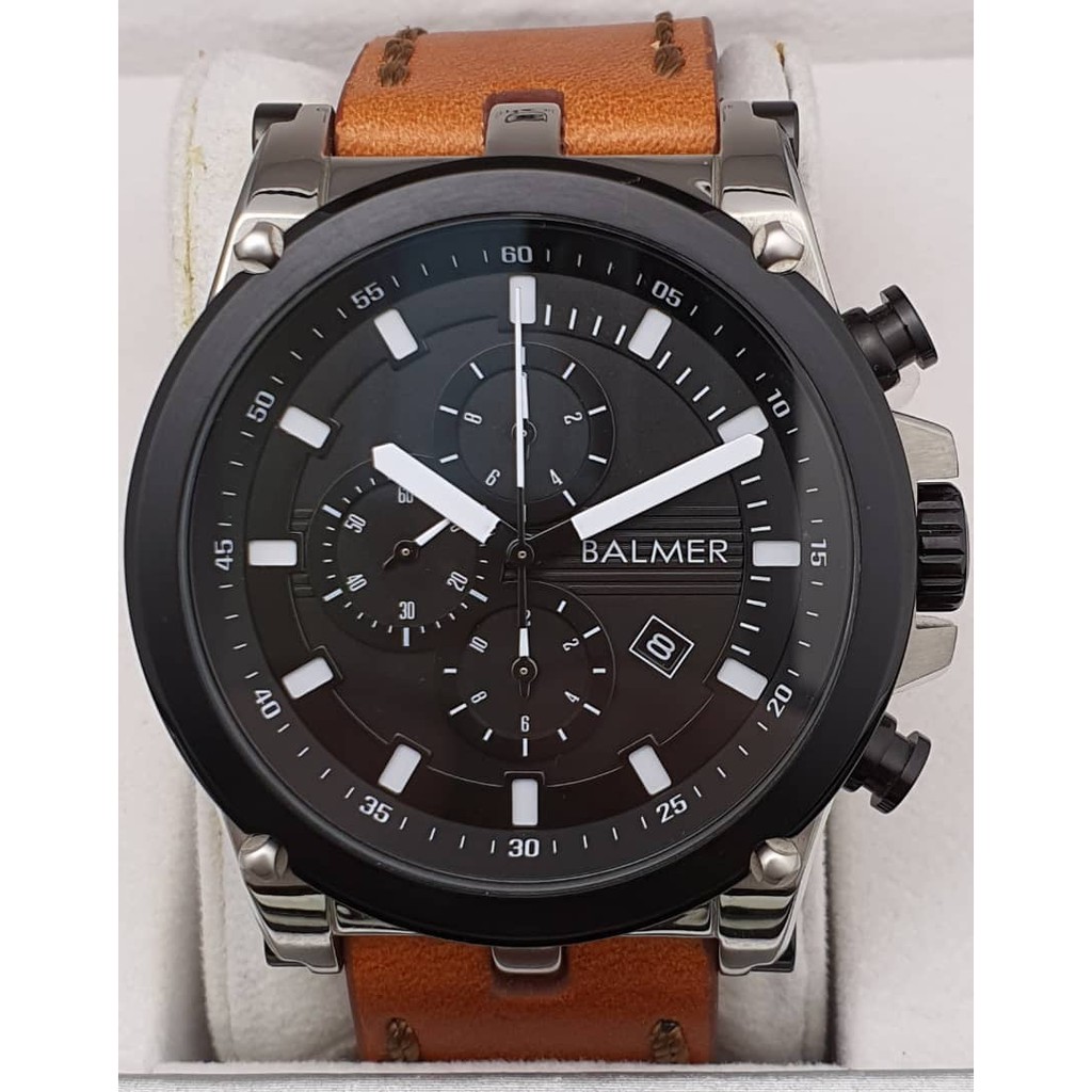 balmer men's leather watch