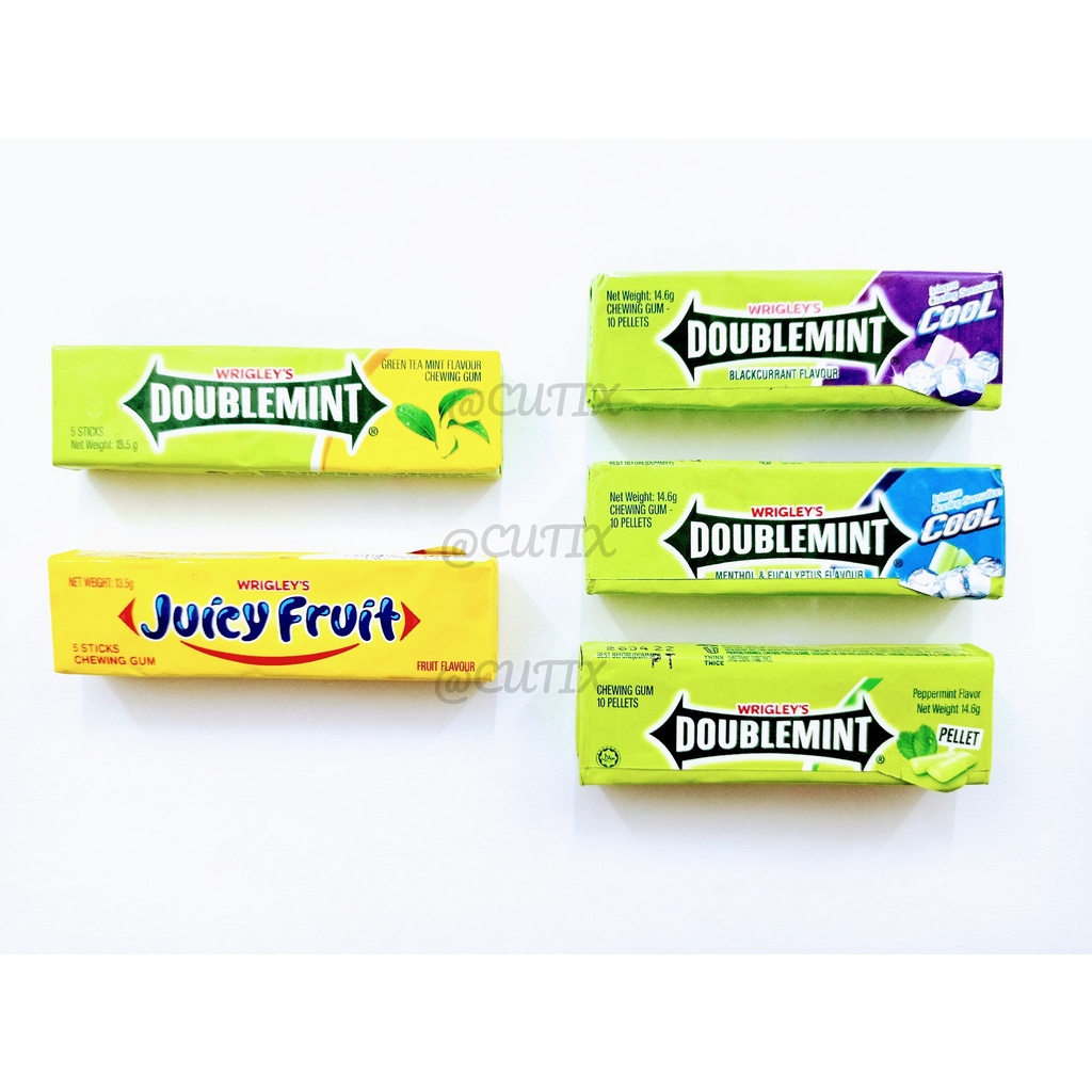 Wrigley's Doublemint Chewing Gum (Green Tea / Peppermint / Spearmint ...