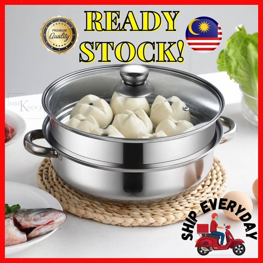 [READY STOCK] STEAMER PENGUKUS COOKWARE HOME PERIUK KUKUS STAINLESS STEEL STEAMBOAT POT LUXURY/ 蒸锅炊具家用不锈钢厨具蒸锅锅蒸锅