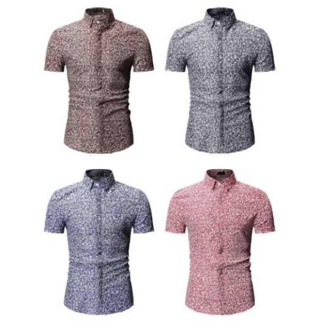  Baju  Batik  Moden Lelaki  slim  fit  Modern Men Floral Shirt 