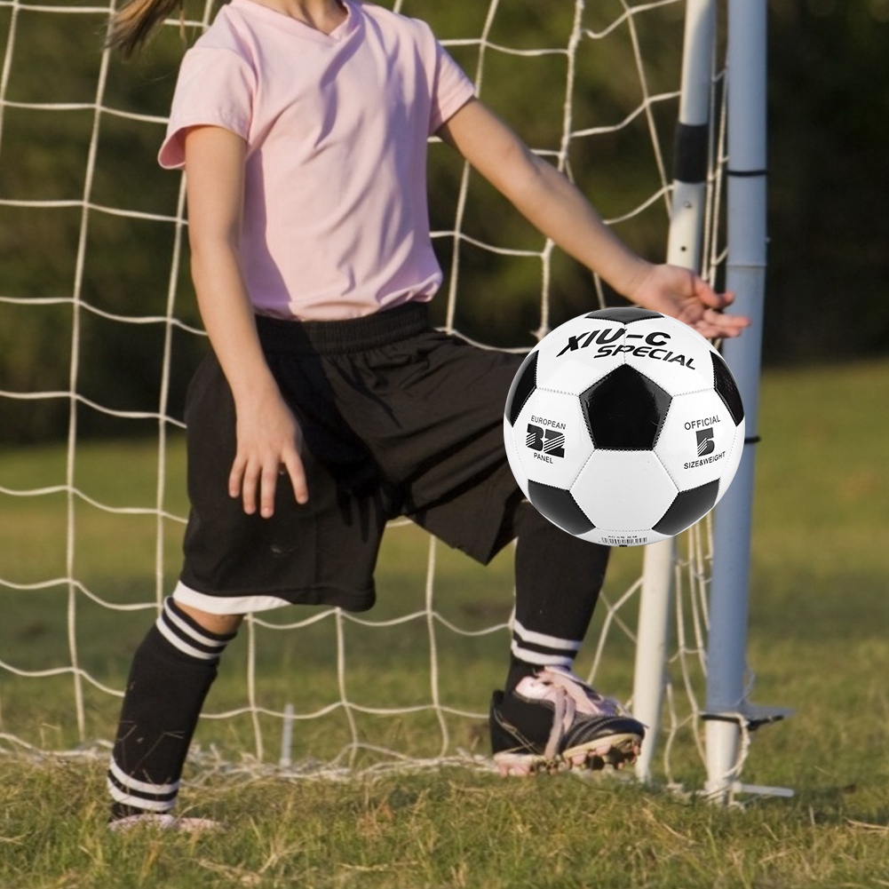 Size 5 Black White Football Soccer Balls Student Team Training Children Match❤B