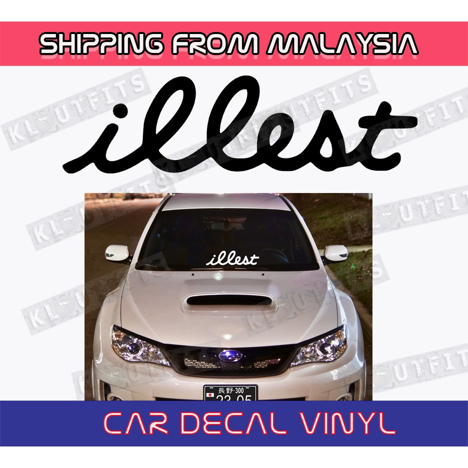 Usdm Illest Stickers Jdm Stance Car Windscreen Bumper Cermin Door Myvi Honda Shopee Malaysia