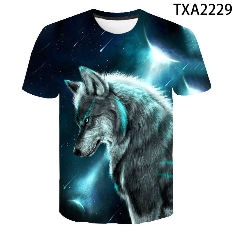 The new 3d Men's T-shirt of 2021 Wolf Print Animal T-shirt of men's cool  fashion short-sleeved T-shirt | Shopee Malaysia