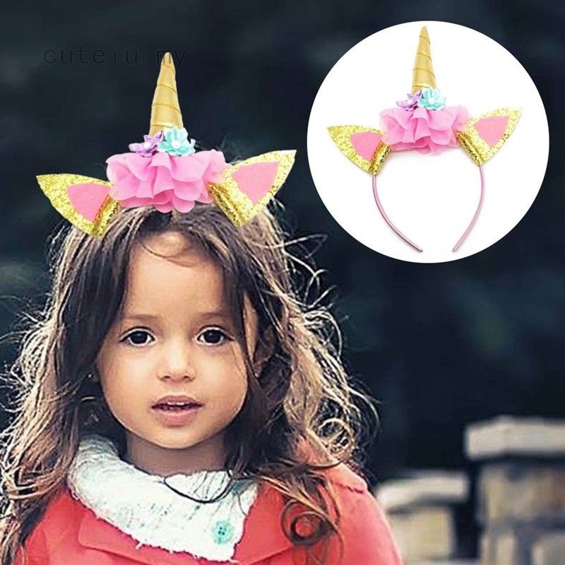 1x Cute Girls Unicorn Horn Headband Party Wedding Cosplay Birthday