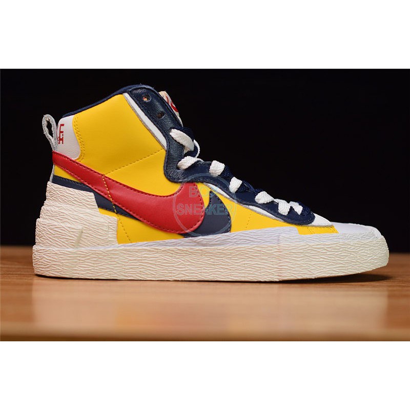 sacai x nike blazer mid yellow blue