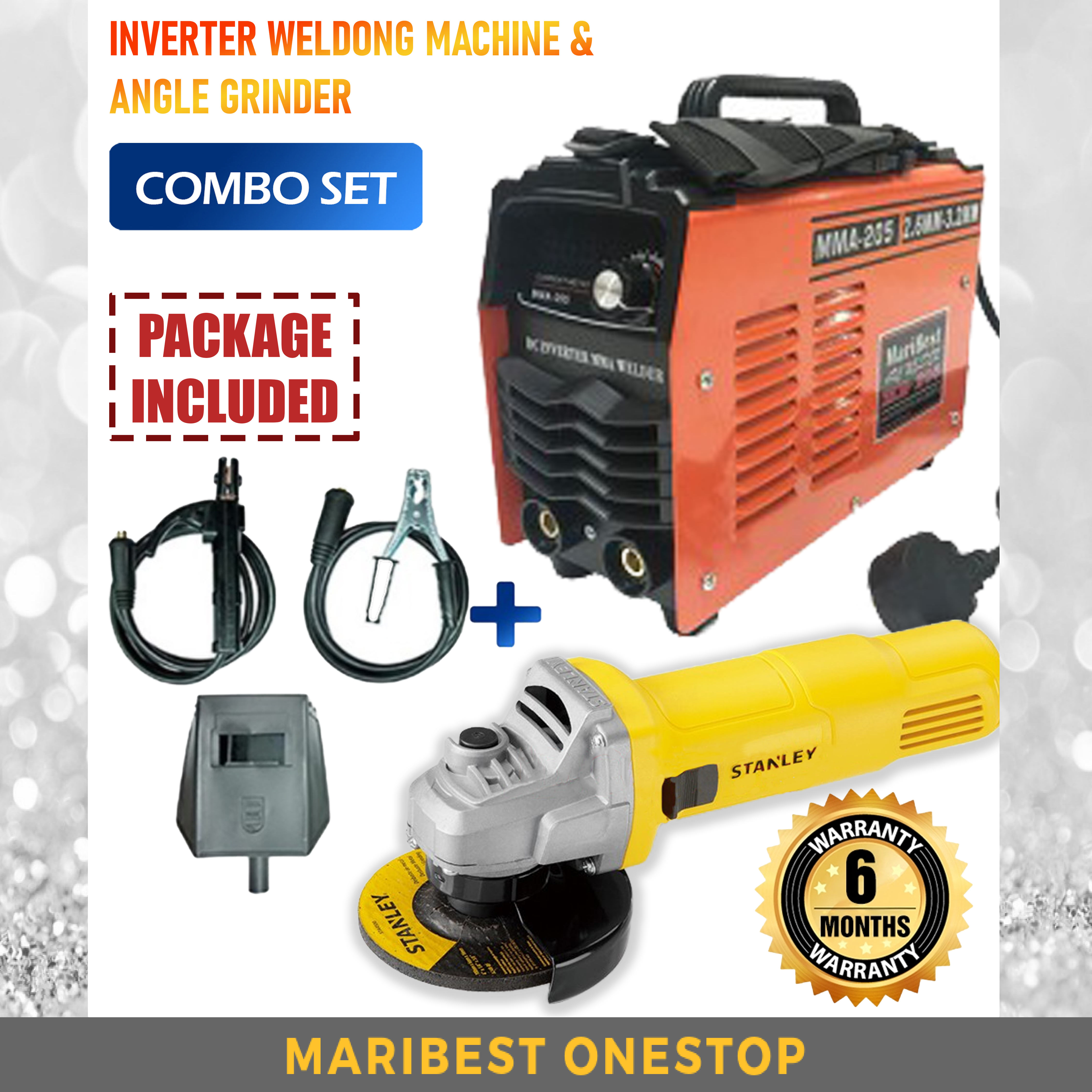 COMBO SET INVERTER WELDING MB-205 WITH STANLEY SG6100