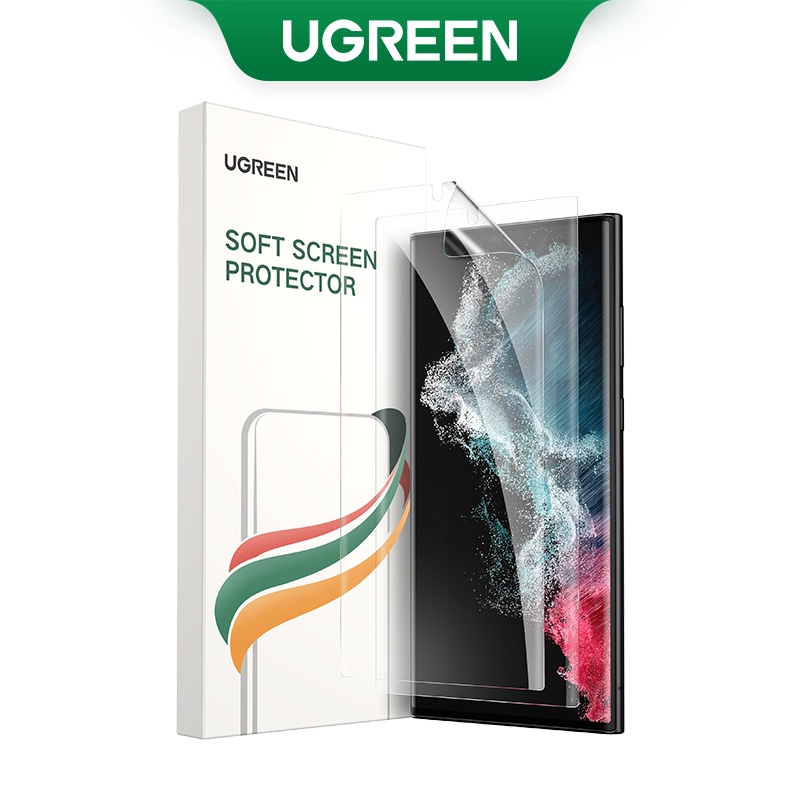 UGREEN 2PCS Phone Screen Protector Soft Full Cover Protector Only for Samsung Galaxy S22/S23 Ultra 6.8 inch HD Anti-fingerprint Protector