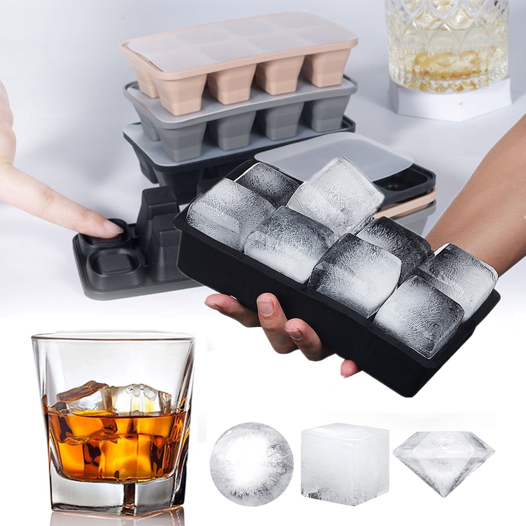 Ice Cube Maker Silicone Square Ice Tray Mold Big Cubitera Food Grade Silicone Tray Mold DIY Ice Maker Ice Cube Tray