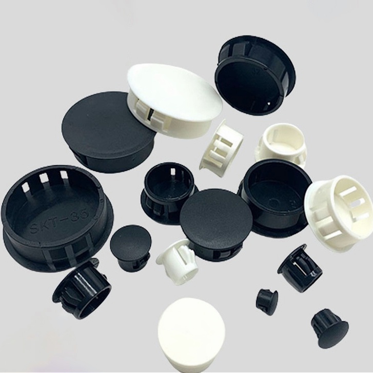 Plastic Hole Plugs Black/White SnapOn Hole Plugs Furniture Decorative